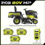 Ryobi 80V HP Brushless 42-Inch Battery Electric Cordless Riding Lawn Tractor - Image 3