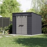 Suncast Modernist 8 ft. × 7 ft. Dual Barn Door Outdoor Storage Shed - Image 2